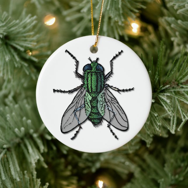 Big Green Fly Ceramic Tree Decoration (Tree)