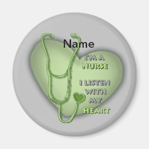 Big green heart nurse  magnet