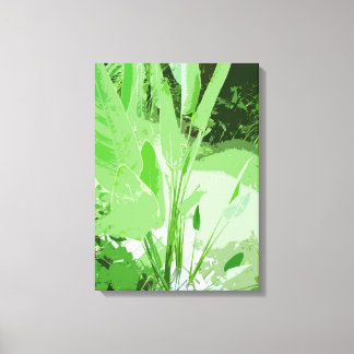 big green leafy water plant canvas print