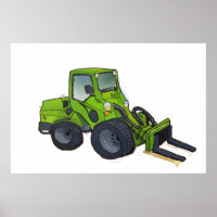Big green telehandler forklift