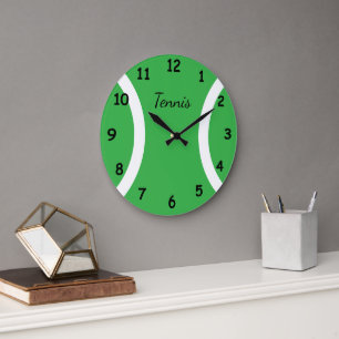 Big green tennis ball sport wall time clock