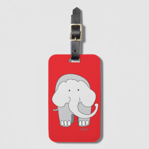 Big Grey Elephant Luggage Tag