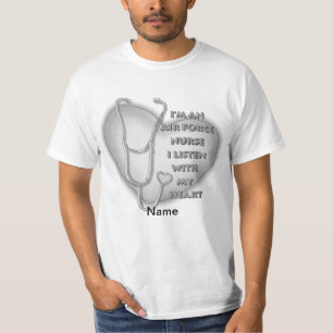 Big Grey Heart Air Force Nurse T-Shirt