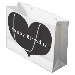 Big Grey Heart   Happy Birthday Gift Bag