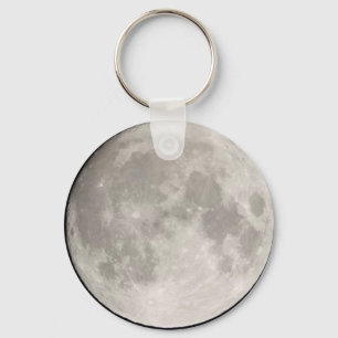 Big grey moon Button Keychain
