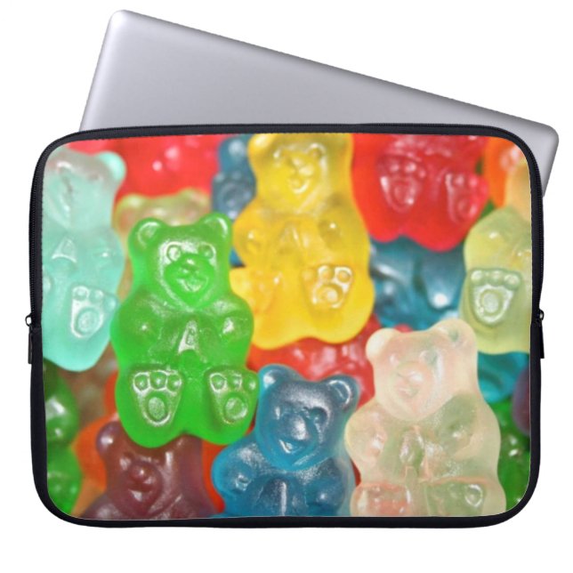 Big gummy bears pattern for big & small,candy,fun, laptop sleeve (Front)