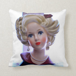 Big Hair Lady Head Vase Attitude Doll Cushion