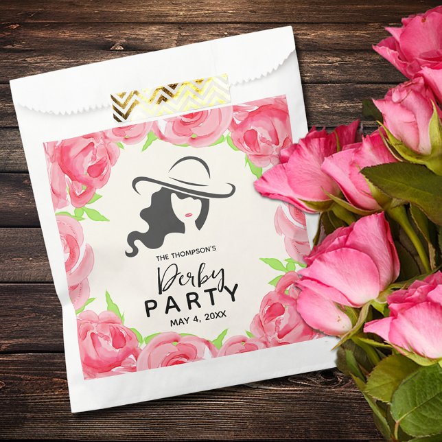 Big Hat Lady Roses Derby Favour Bags (Big Hat Lady Roses Derby Favor Bags)