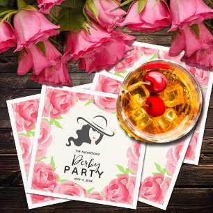 Big Hat Lady Roses Derby Party Napkin
