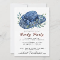 Big Hat Watercolor Derby Party