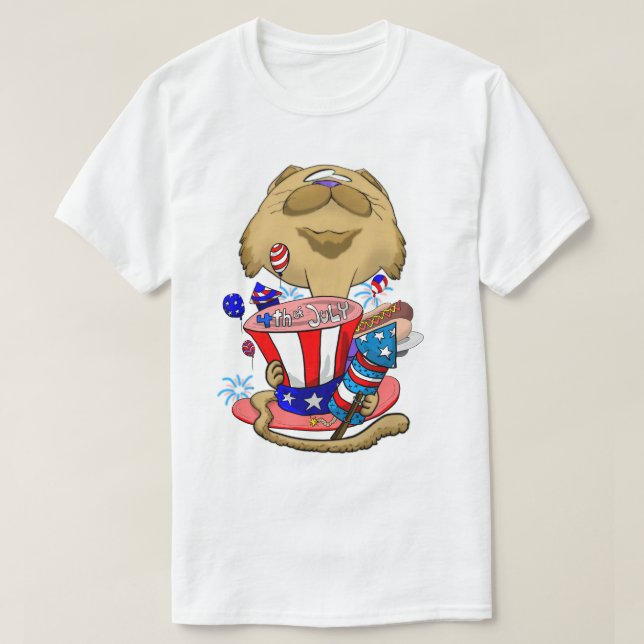 Big Head 4th of July Cat T-Shirt (Design Front)