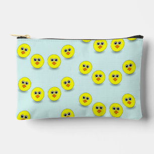 Big head chick on blue accessory pouch