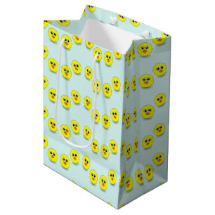 Big head chick on blue medium gift bag