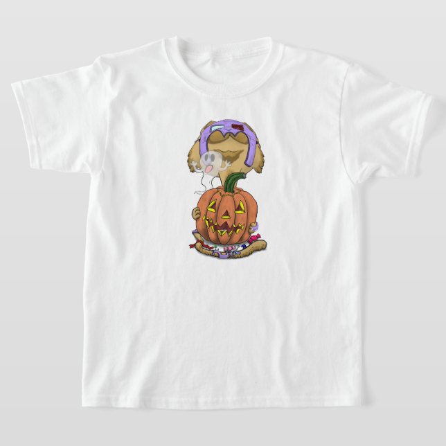  Big Head Halloween Cat T-Shirt (Laydown)