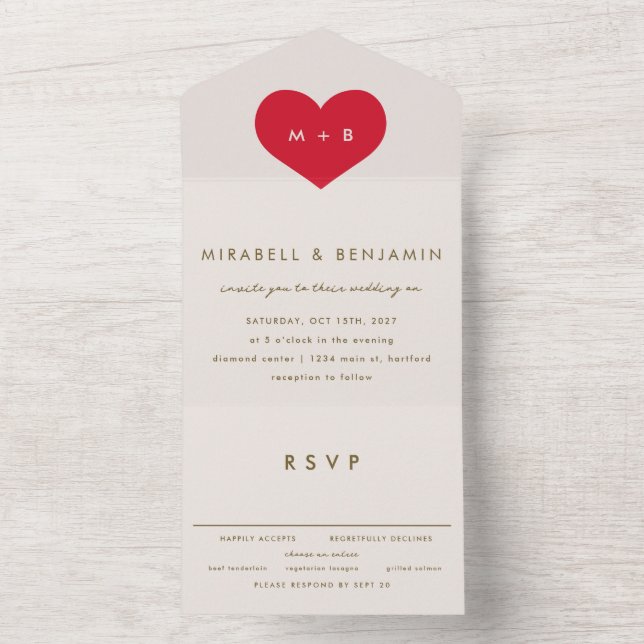 Big Heart All In One Invitation (Inside)