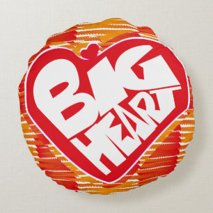 Big heart/Corazon Grande love by Masanser pixelat Round Cushion