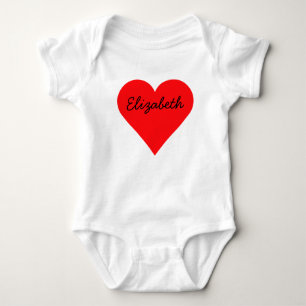 Big Heart Custom Valentine's Day Baby Bodysuit