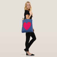 Big Heart Editable Blue Laptop Tote Bag