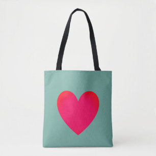 Big Heart Editable Red Laptop Tote Bag