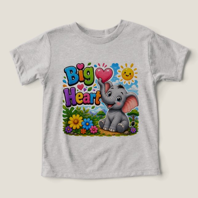 Big Heart Elephant | Cute Kind Animal Design (Design Front)