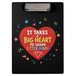 Big Heart Shape Little Minds Teacher Gift Clipboard
