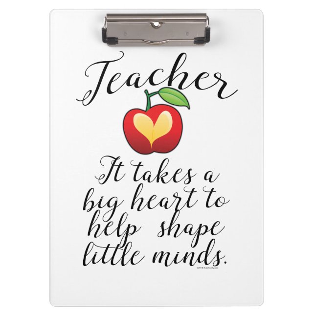 Big Heart To Help Shape Little Minds Teacher Clipboard (Front)