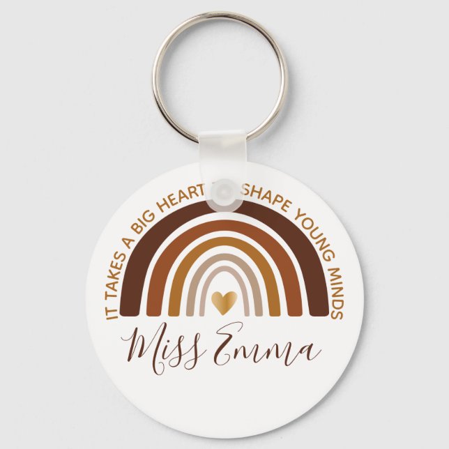 Big Heart to Shape Young Minds Teacher Key Ring (Front)