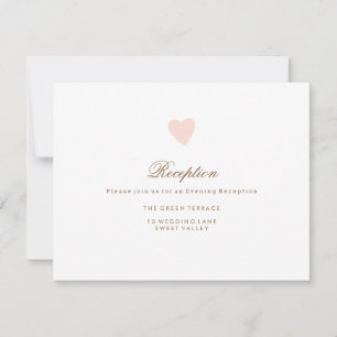 Big Heart Wedding Reception Card