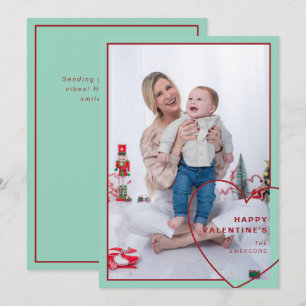Big heart with modern design photocard holiday card