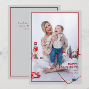 Big heart with modern design photocard holiday card