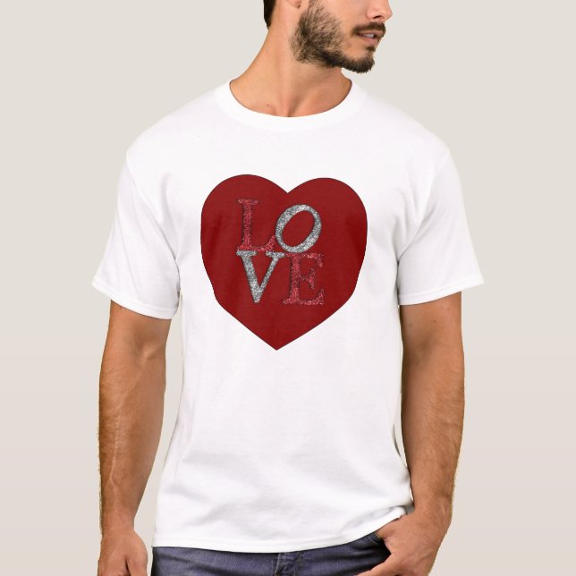 Big heart with sparkling LOVE! T-Shirt (Front)