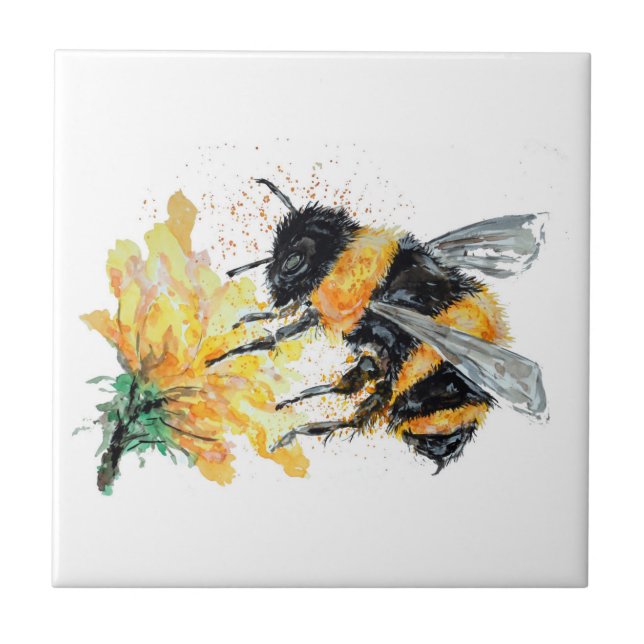 Big Honey Bee collecting Pollen Tile (Front)