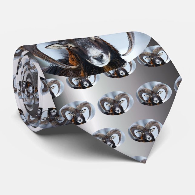Big Horn Ram Sheep - Mouflon Tie (Rolled)