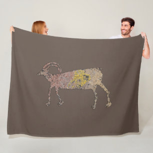 Big Horn Sheep Petroglyph Fleece Blanket