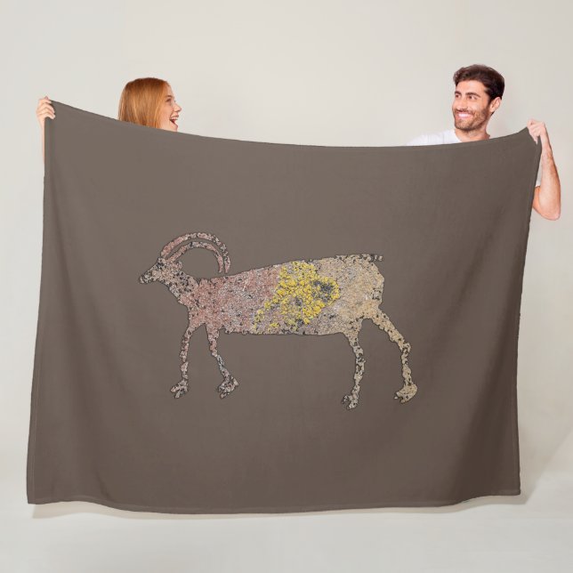 Big Horn Sheep Petroglyph Fleece Blanket (In Situ)
