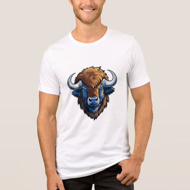 big horned bison Tri-Blend shirt (Front)