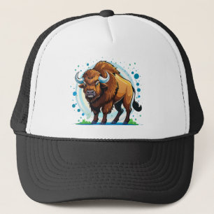 big horned bison trucker hat