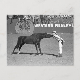 Big Horse Kiss, 1940 Postcard