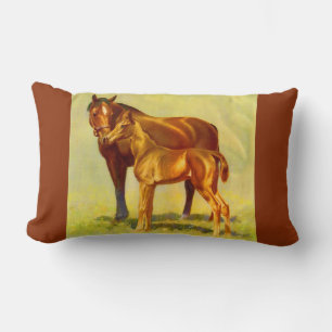 big horse little horse print lumbar cushion