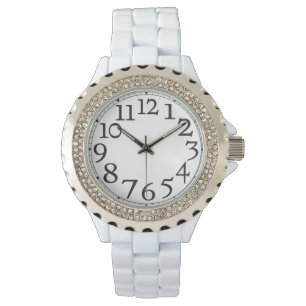 Big Hour Numbers Rhinestone Wrist Watch