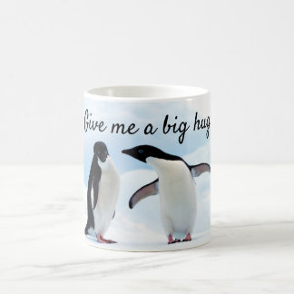 Big hug Penguin on ice photo with text Coffee Mug