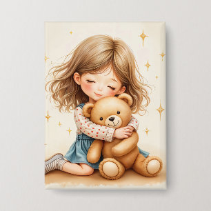 Big Hugs - Cute Girl Hugging Teddy Bear