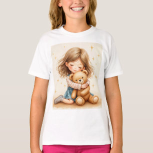 Big Hugs - Cute Girl Hugging Teddy Bear T-Shirt