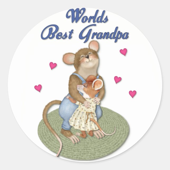 Big Hugs Grandpa Classic Round Sticker (Front)