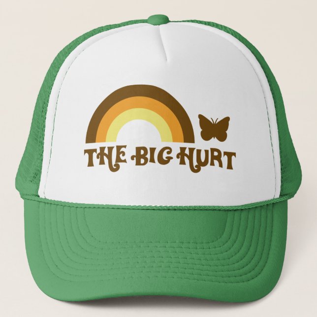 BIG HURT rainbow butterfly TRUCKER HAT (Front)