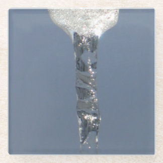 Big Icicle In Blue Sky Glass Coaster