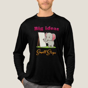 "Big Ideas, Small Steps" elephant animal dreams  Tri-Blend Shirt