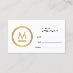 Big Initial Modern Monogram Appointment Card