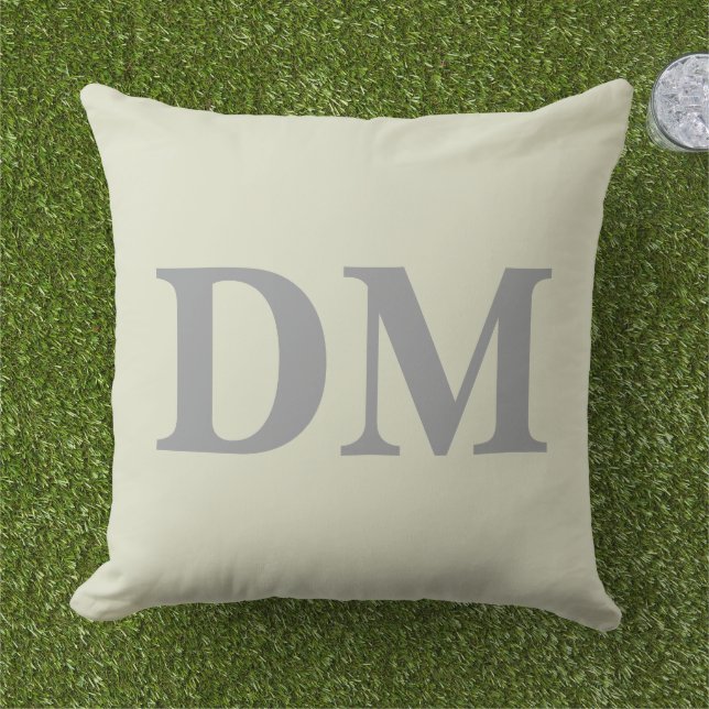 Big initials modern letter style Minimal Green Cushion (Grass)