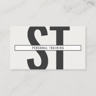 Big Initials Monogram in Grey and Black Business Card